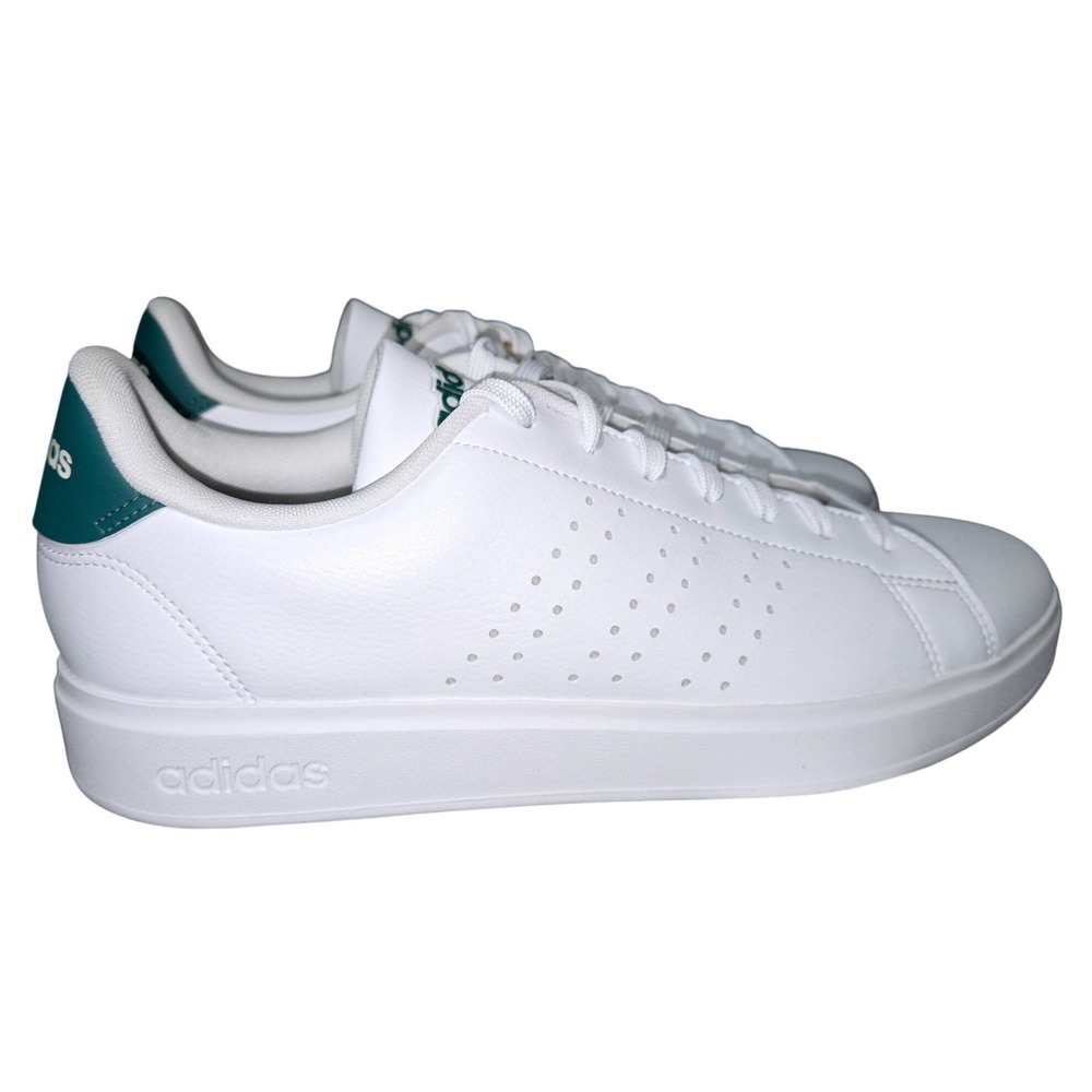 Adidas Advantage 2.0 Mens White Collegiate Green Sneakers IG9166 Size 11.5